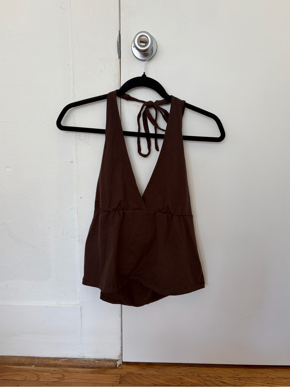 Brown halter neck tank top